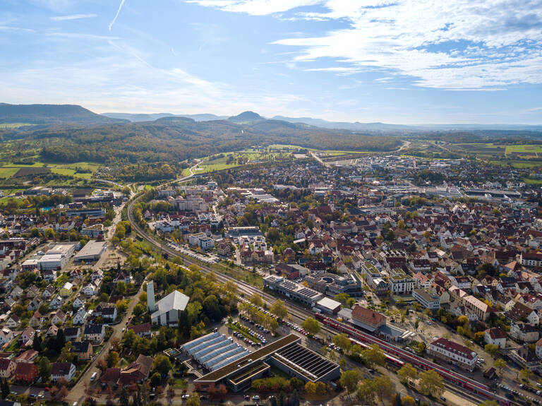 Luftaufnahme von Metzingen