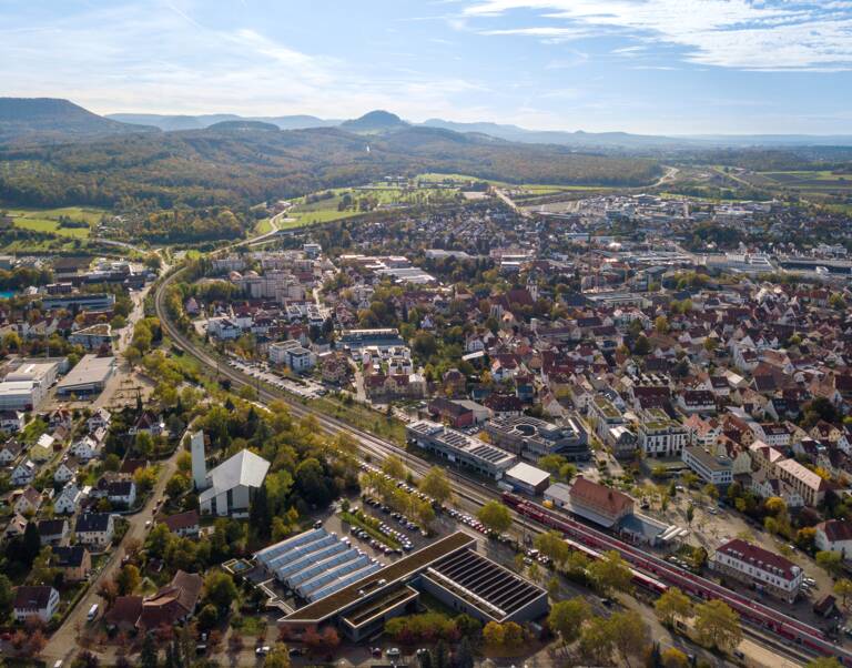 Luftaufnahme von Metzingen